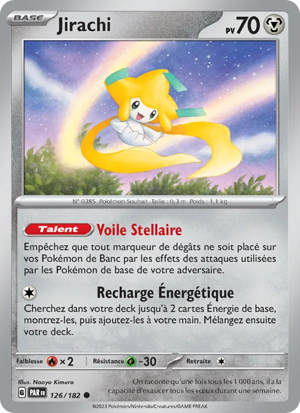 Carte Pokémon Jirachi 126/182 de l'extension Faille Paradoxe