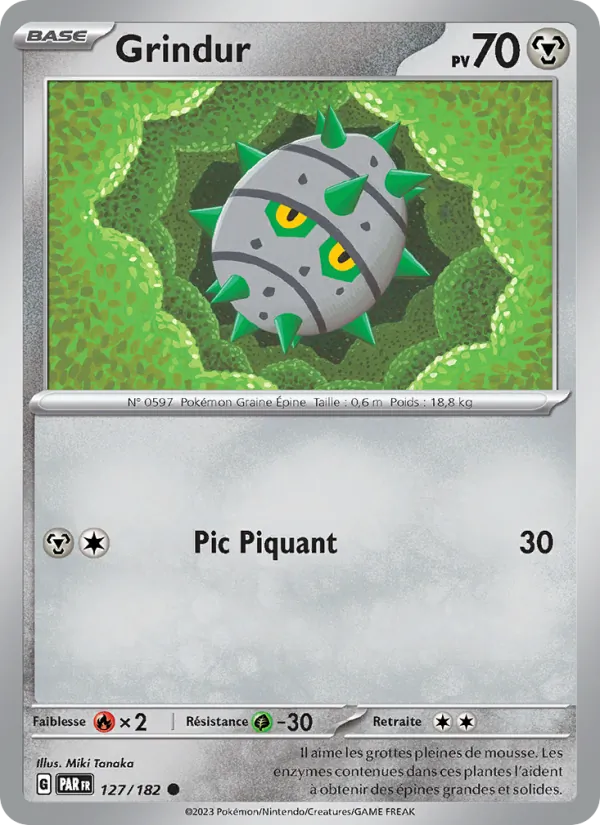 Carte Pokémon Grindur 127/182 de l'extension Faille Paradoxe