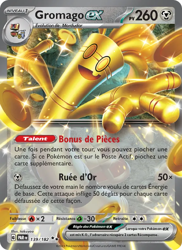 Carte Pokémon Gromago-ex 139/182 de l'extension Faille Paradoxe