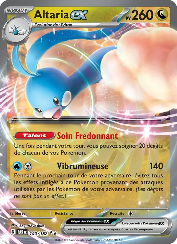 Carte Pokémon Altaria-ex 140/182 de l'extension Faille Paradoxe