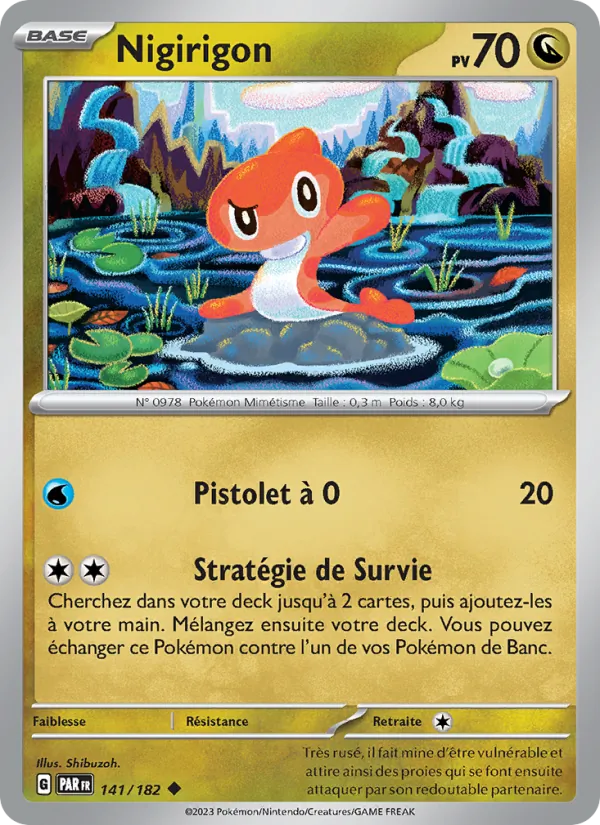 Carte Pokémon Nigirigon 141/182 de l'extension Faille Paradoxe