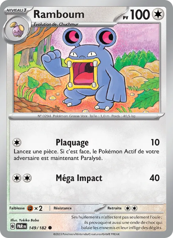 Carte Pokémon Ramboum 149/182 de l'extension Faille Paradoxe