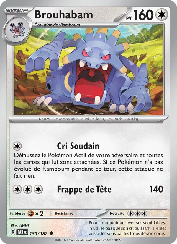 Carte Pokémon Brouhabam 150/182 de l'extension Faille Paradoxe