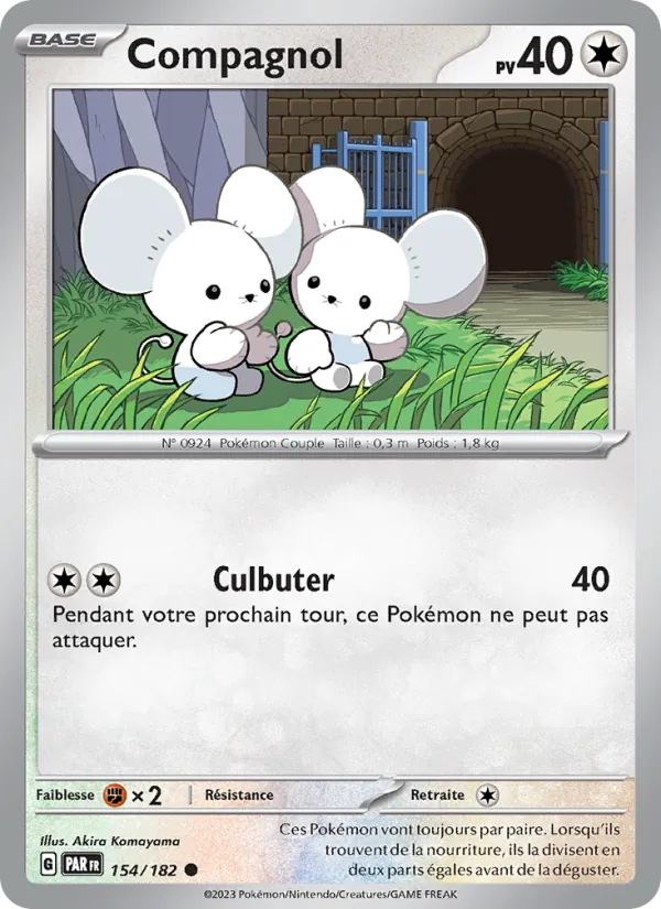 Carte Pokémon Compagnol 154/182 de l'extension Faille Paradoxe