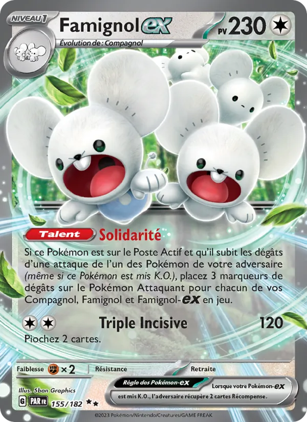 Carte Pokémon Famignol-ex 155/182 de l'extension Faille Paradoxe