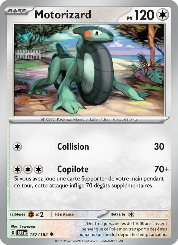 Carte Pokémon Motorizard 157/182 de l'extension Faille Paradoxe