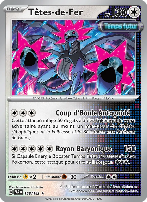 Carte Pokémon Têtes-de-Fer 158/182 de l'extension Faille Paradoxe