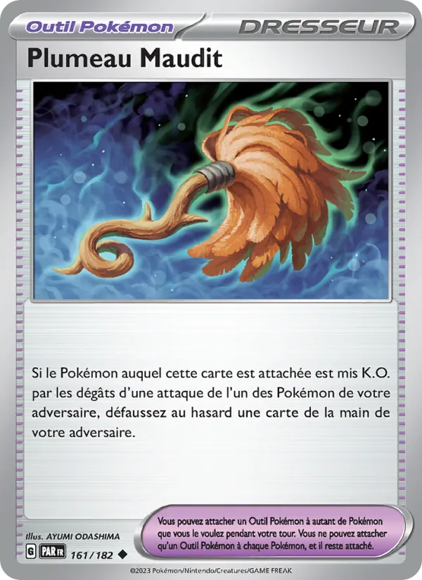 Carte Pokémon Plumeau Maudit 161/182 de l'extension Faille Paradoxe