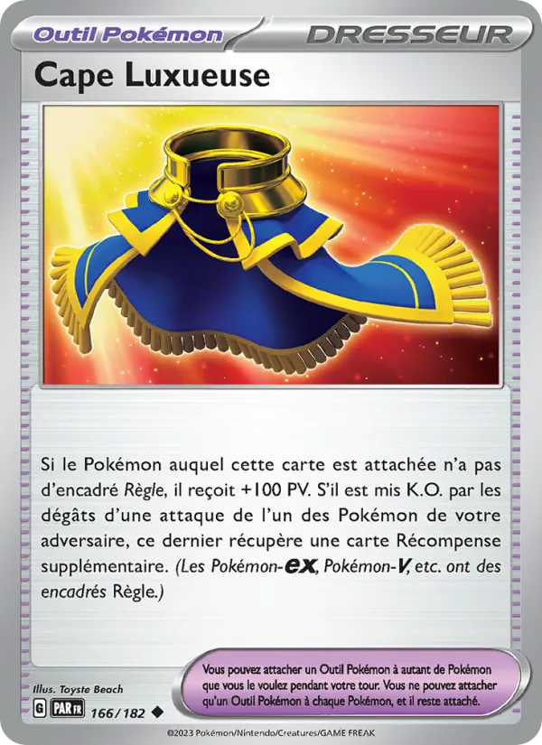 Carte Pokémon Cape Luxueuse 166/182 de l'extension Faille Paradoxe