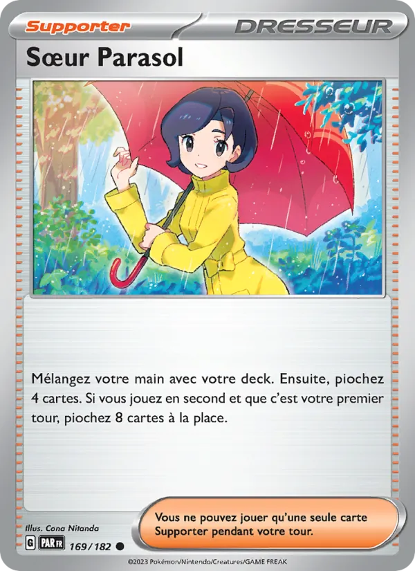 Carte Pokémon Sœur Parasol 169/182 de l'extension Faille Paradoxe