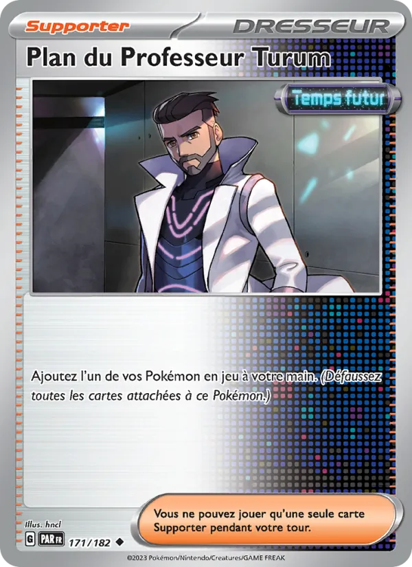 Carte Pokémon Plan du Professeur Turum 171/182 de l'extension Faille Paradoxe