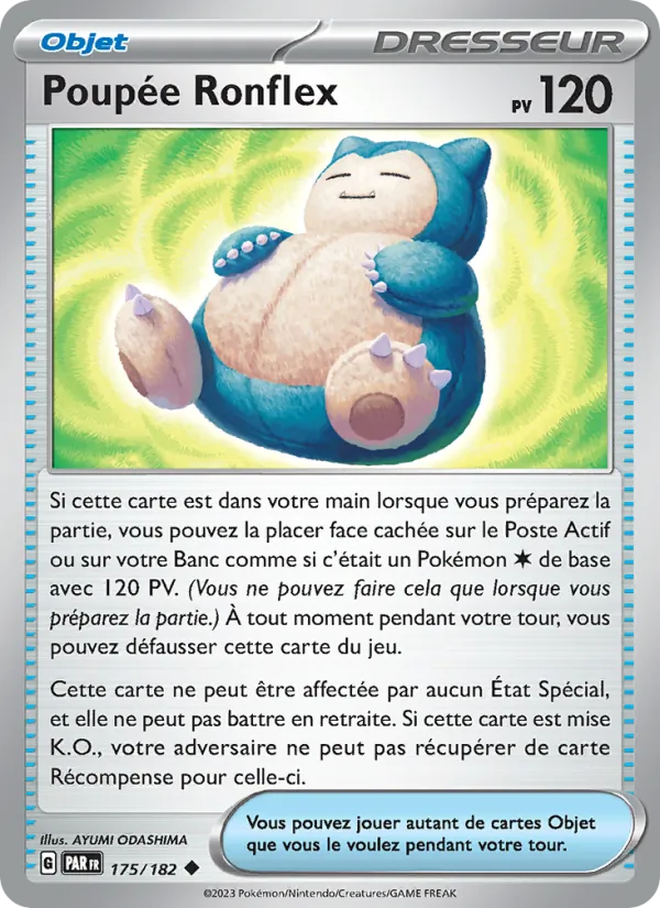 Carte Pokémon Poupée Ronflex 175/182 de l'extension Faille Paradoxe