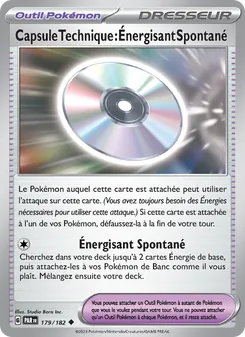 Carte Pokémon Capsule Technique : Énergisant Spontané 179