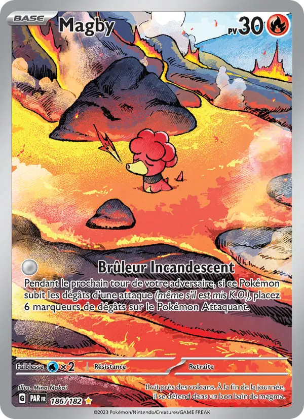 Carte Pokémon Magby 186/182 de l'extension Faille Paradoxe