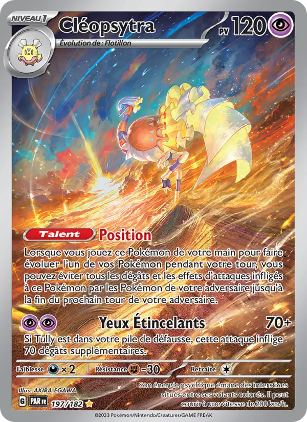 Carte Pokémon Cléopsytra 197/182 de l'extension Faille Paradoxe