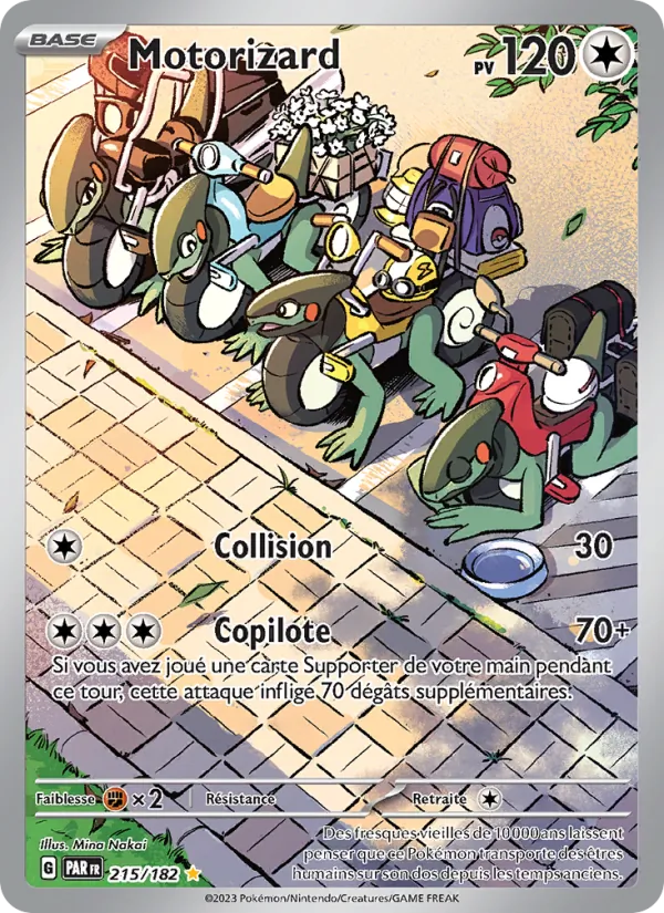 Carte Pokémon Motorizard 215/182 de l'extension Faille Paradoxe