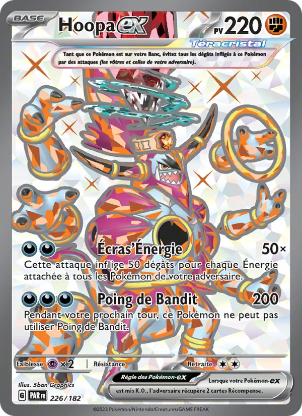 Carte Pokémon Hoopa-ex 226/182 de l'extension Faille Paradoxe
