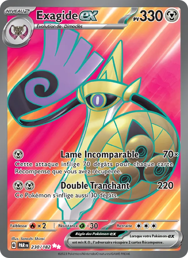 Carte Pokémon Exagide-ex 230/182 de l'extension Faille Paradoxe