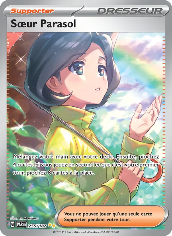 Carte Pokémon Sœur Parasol 255/182 de l'extension Faille Paradoxe