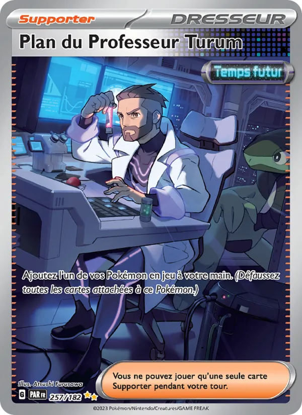 Carte Pokémon Plan du Professeur Turum 257/182 de l'extension Faille Paradoxe