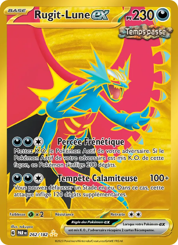 Carte Pokémon Rugit-Lune-ex 262/182 de l'extension Faille Paradoxe