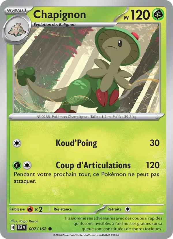 Carte Pokémon Chapignon 007/162 de l'extension Forces Temporelles