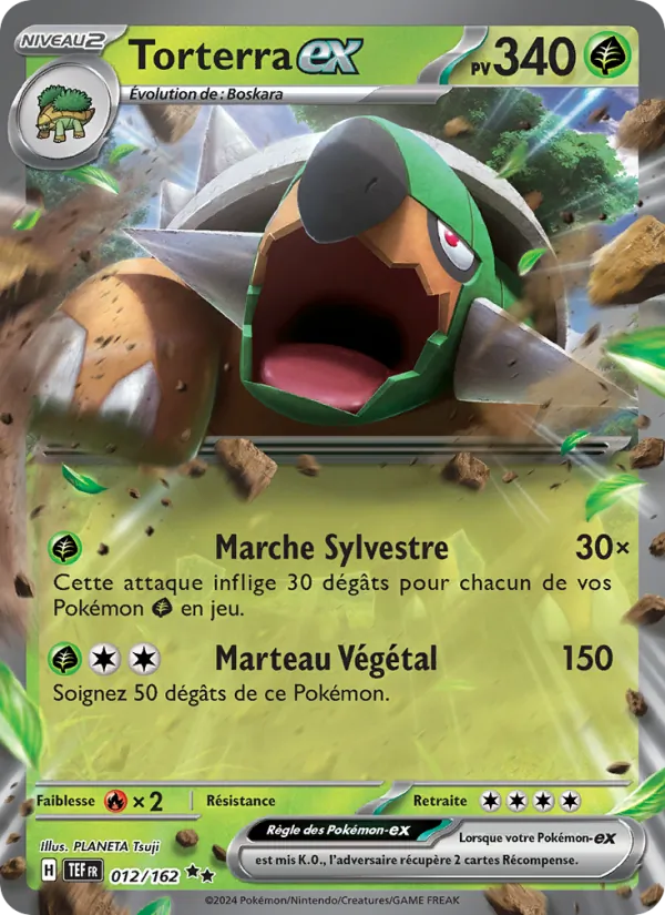 Carte Pokémon Torterra-ex 012/162 de l'extension Forces Temporelles