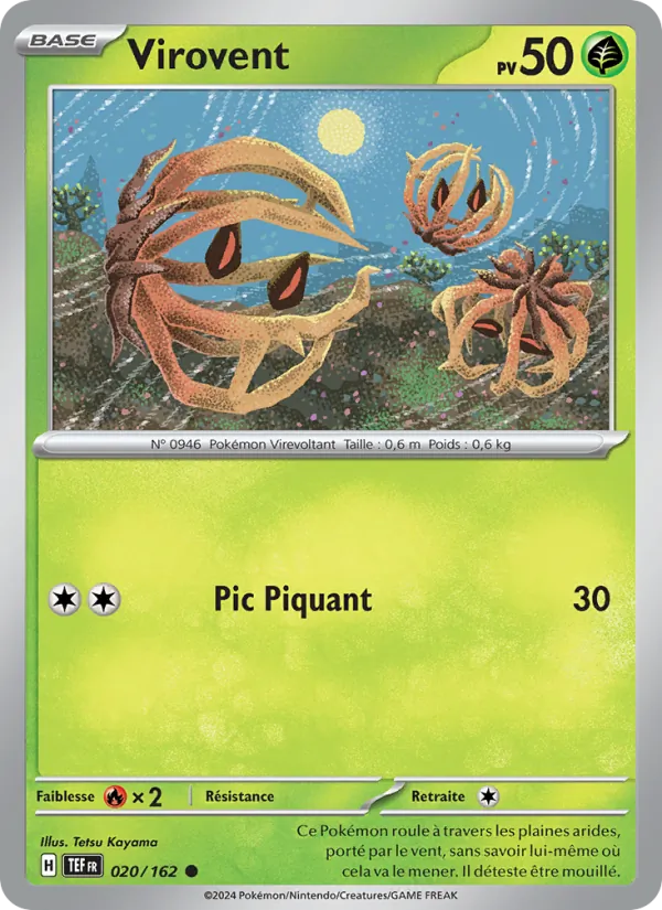 Carte Pokémon Virovent 020/162 de l'extension Forces Temporelles