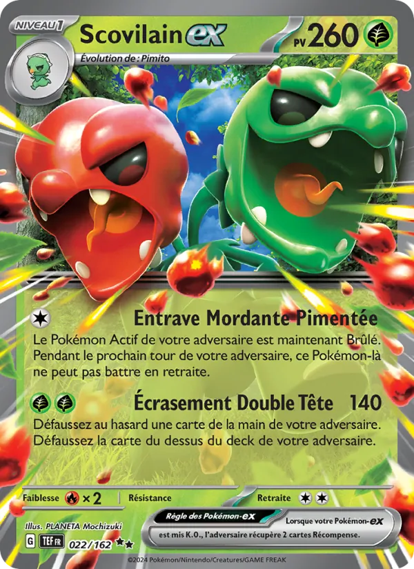 Carte Pokémon Scovilain-ex 022/162 de l'extension Forces Temporelles