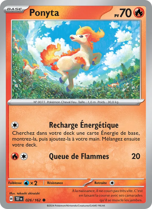 Carte Pokémon Ponyta 026/162 de l'extension Forces Temporelles