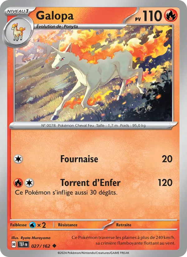 Carte Pokémon Galopa 027/162 de l'extension Forces Temporelles