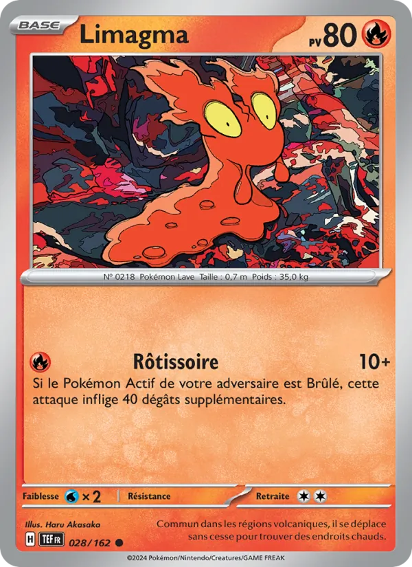 Carte Pokémon Limagma 028/162 de l'extension Forces Temporelles