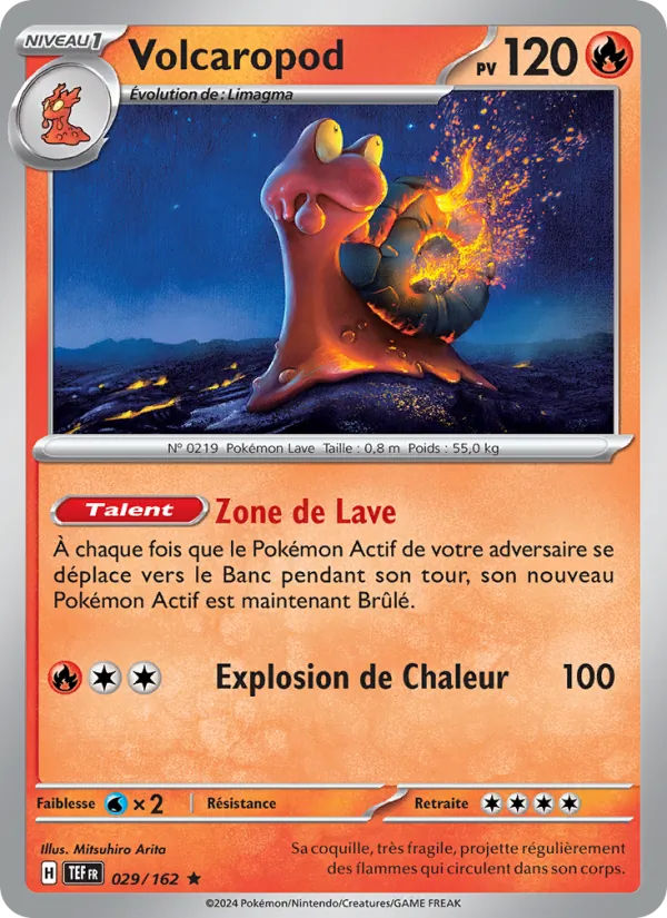 Carte Pokémon Volcaropod 029/162 de l'extension Forces Temporelles