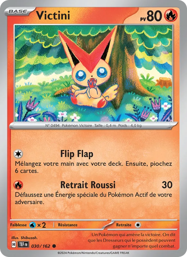 Carte Pokémon Victini 030/162 de l'extension Forces Temporelles