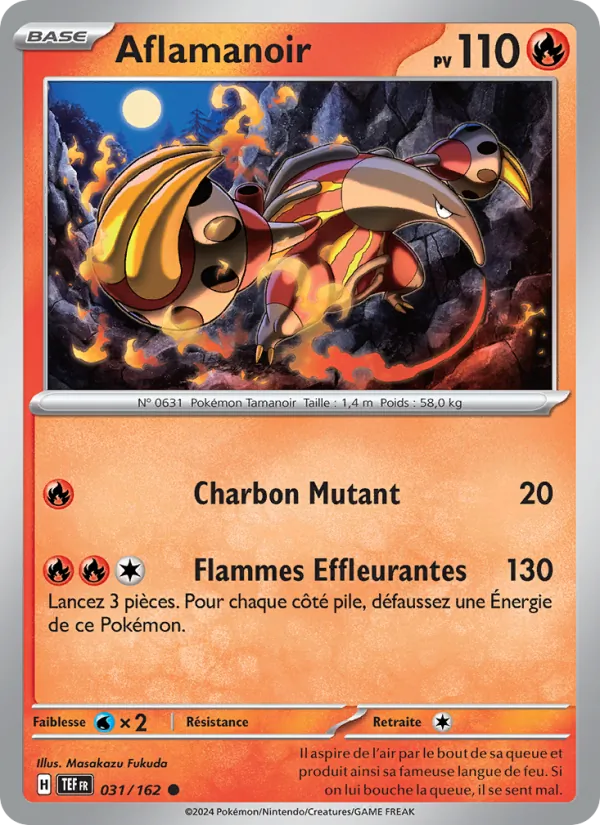 Carte Pokémon Aflamanoir 031/162 de l'extension Forces Temporelles
