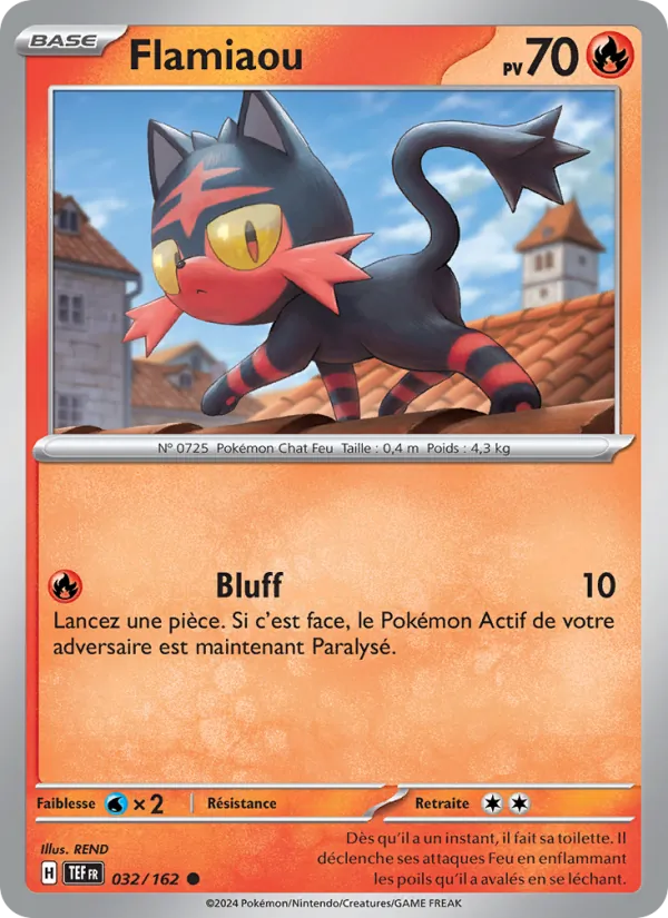 Carte Pokémon Flamiaou 032/162 de l'extension Forces Temporelles