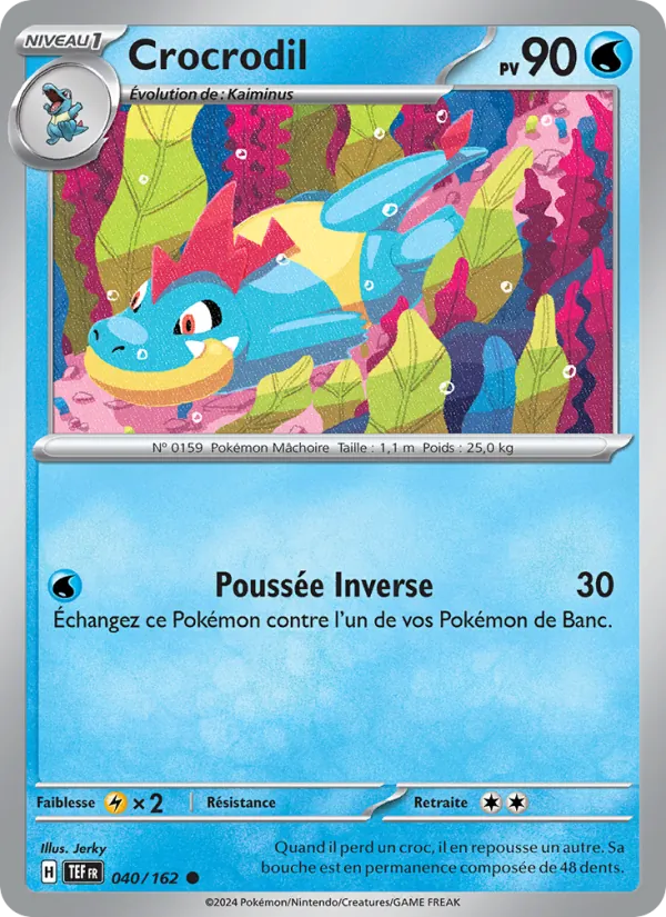 Carte Pokémon Crocrodil 040/162 de l'extension Forces Temporelles