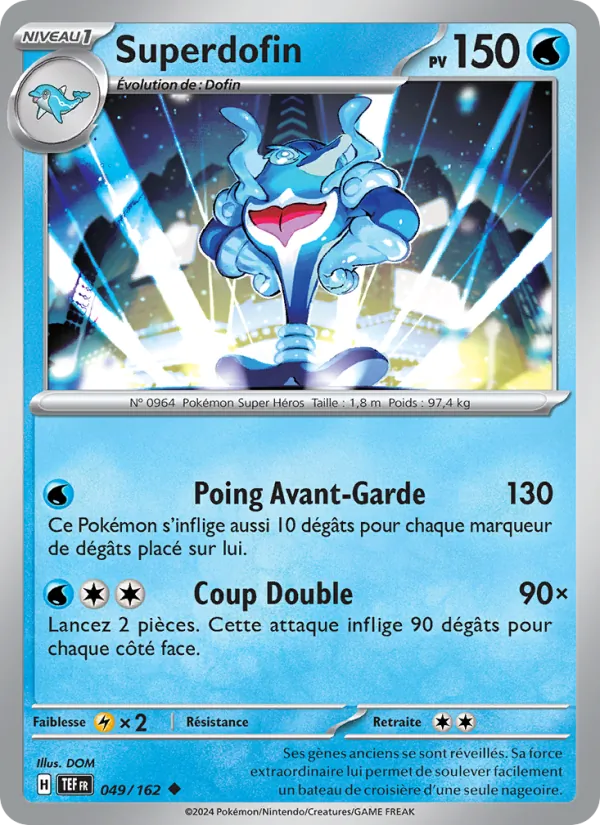 Carte Pokémon Superdofin 049/162 de l'extension Forces Temporelles