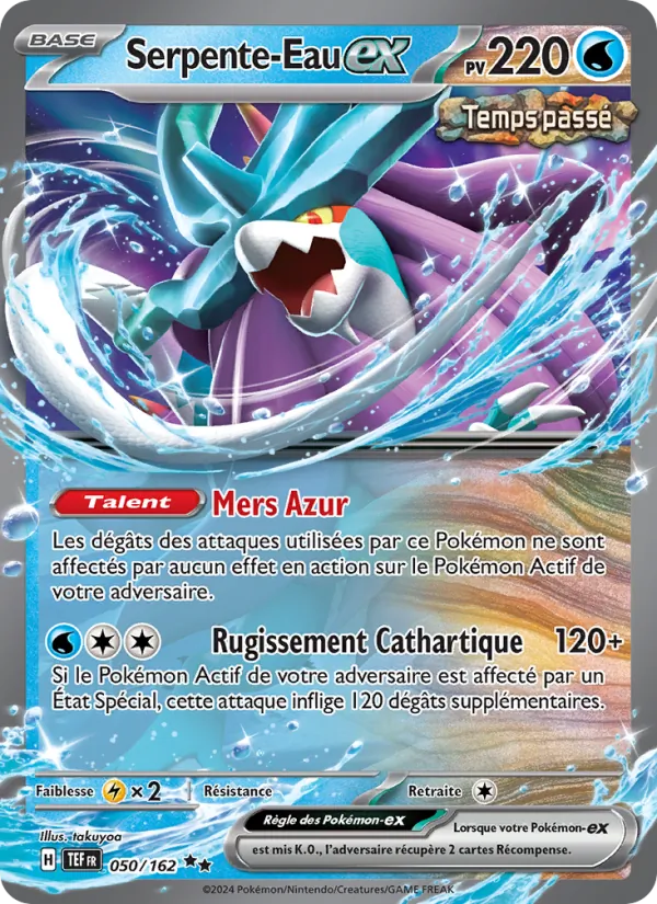 Carte Pokémon Serpente-Eau-ex 050/162 de l'extension Forces Temporelles