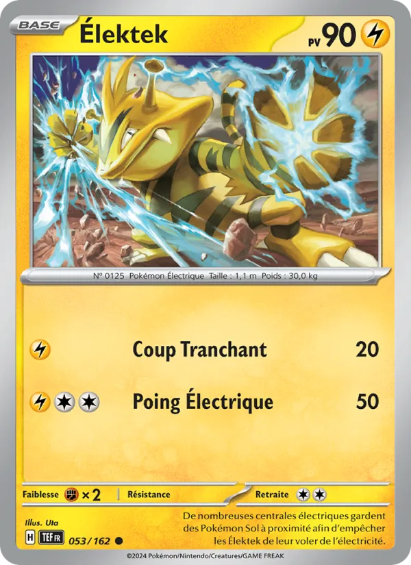 Carte Pokémon Élektek 053/162 de l'extension Forces Temporelles
