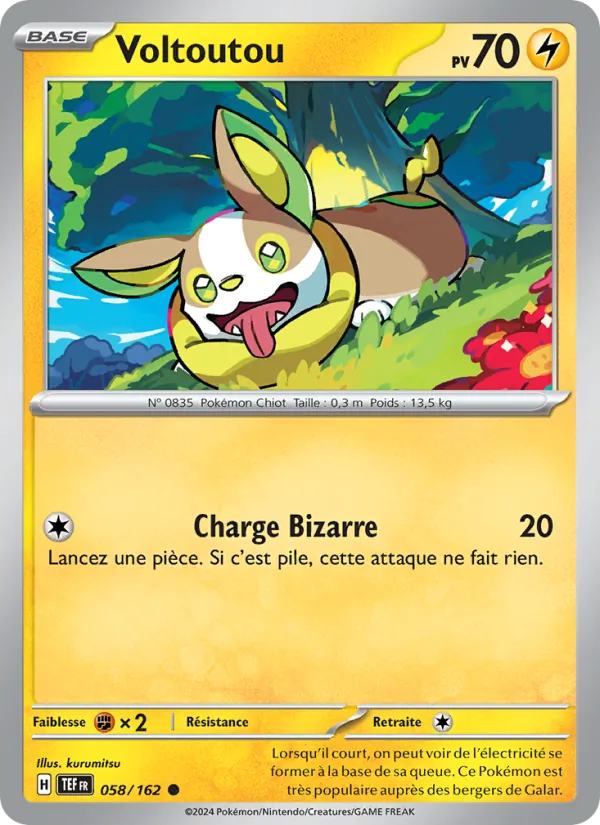 Carte Pokémon Voltoutou 058/162 de l'extension Forces Temporelles