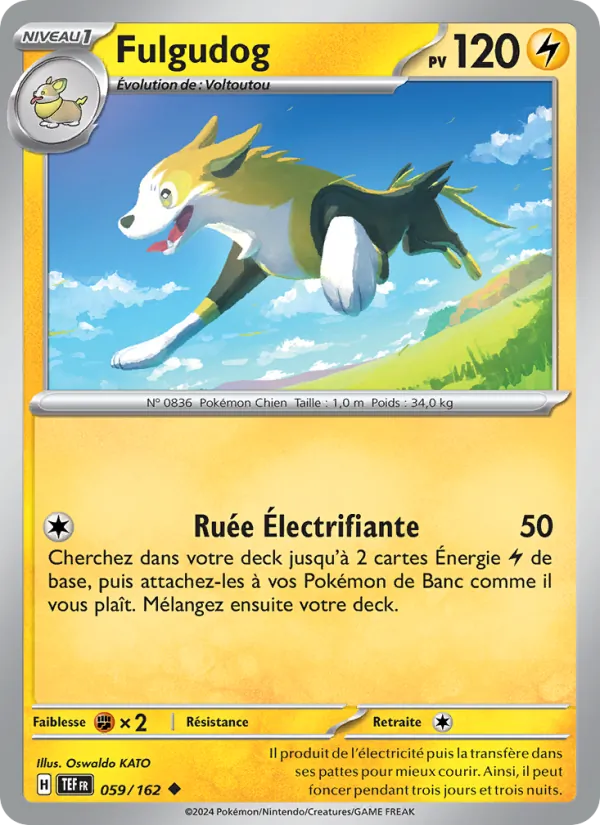 Carte Pokémon Fulgudog 059/162 de l'extension Forces Temporelles