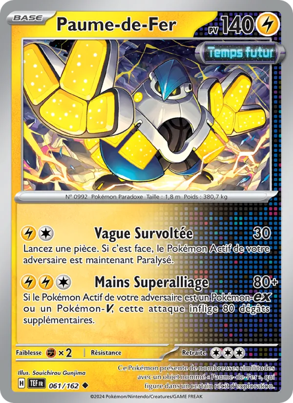 Carte Pokémon Paume-de-Fer 061/162 de l'extension Forces Temporelles