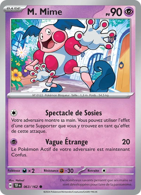 Carte Pokémon M. Mime 063/162 de l'extension Forces Temporelles