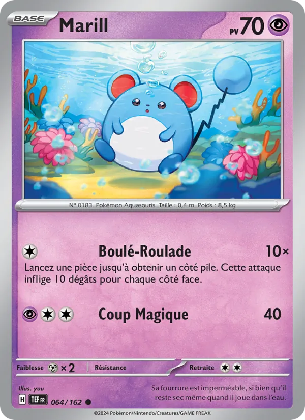 Carte Pokémon Marill 064/162 de l'extension Forces Temporelles