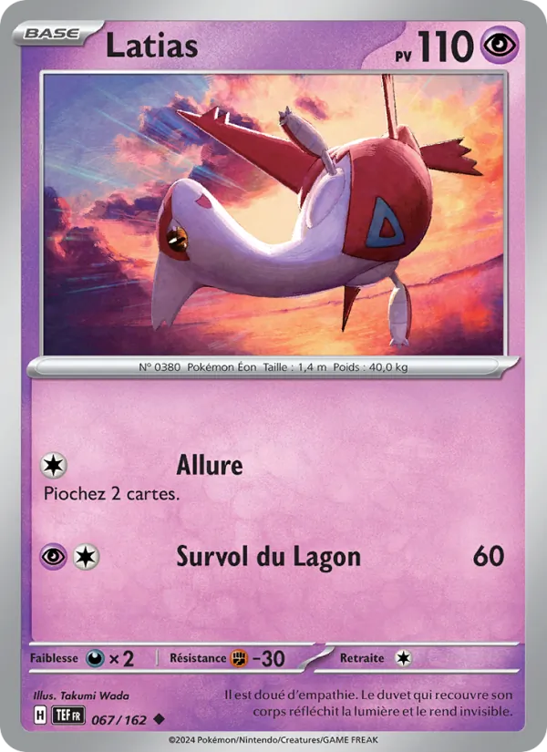 Carte Pokémon Latias 067/162 de l'extension Forces Temporelles
