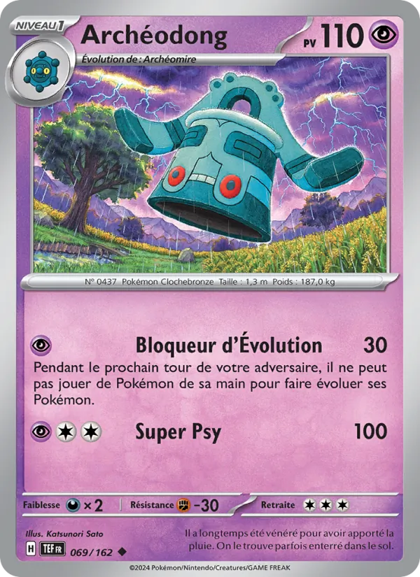 Carte Pokémon Archéodong 069/162 de l'extension Forces Temporelles