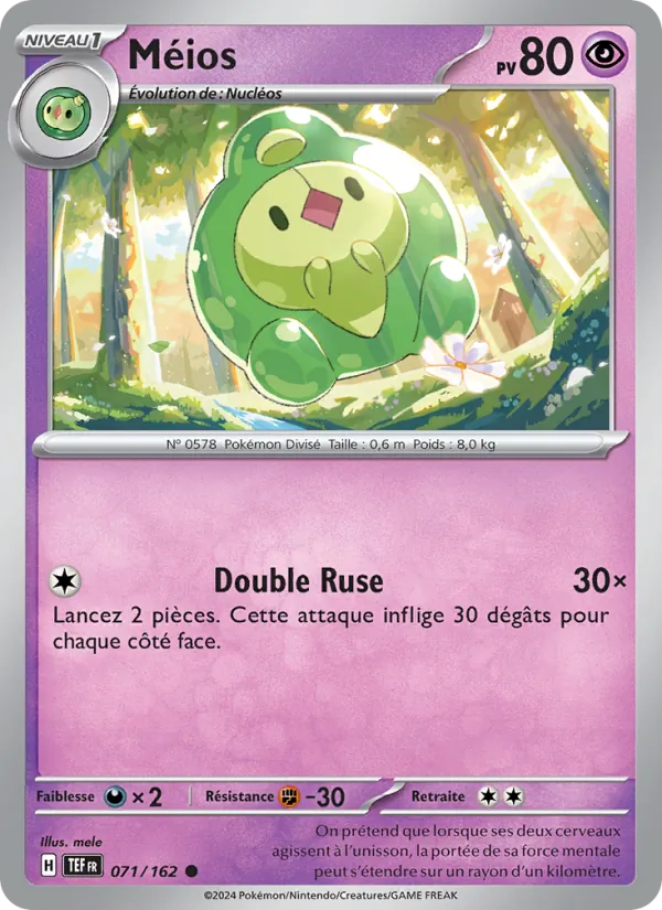 Carte Pokémon Méios 071/162 de l'extension Forces Temporelles