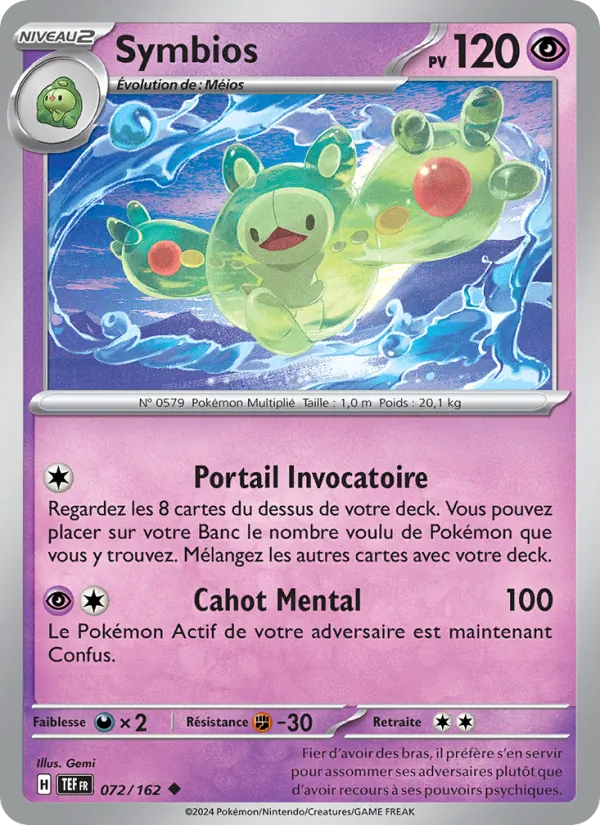 Carte Pokémon Symbios 072/162 de l'extension Forces Temporelles