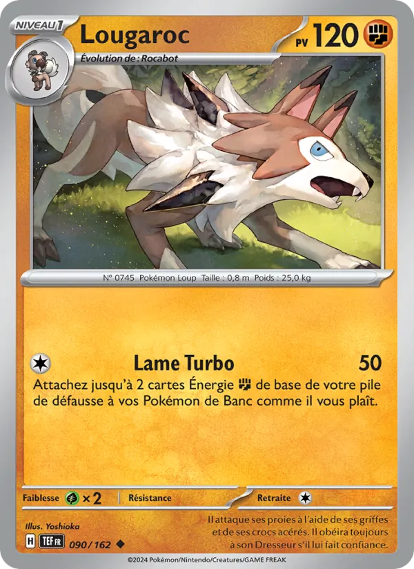 Carte Pokémon Lougaroc 090/162 de l'extension Forces Temporelles